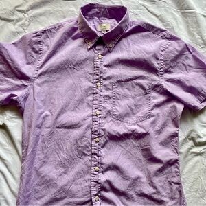 Club Monaco cotton purple short sleeve shirt mens size large